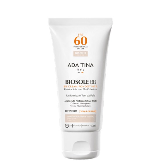 BB Cream com Protetor Solar - Biosole BB FPS 60 - Ada Tina - Bianco - 40ml