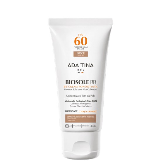 BB Cream com Protetor Solar - Biosole BB FPS 60 - Ada Tina - Noce - 40ml