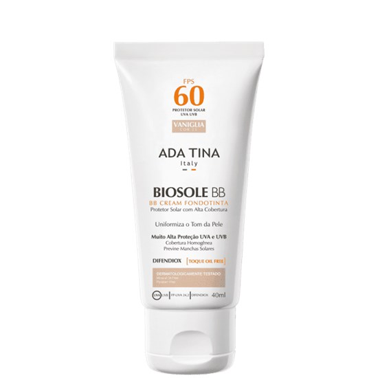 BB Cream com Protetor Solar - Biosole BB FPS 60 - Ada Tina - Vaniglia - 40ml