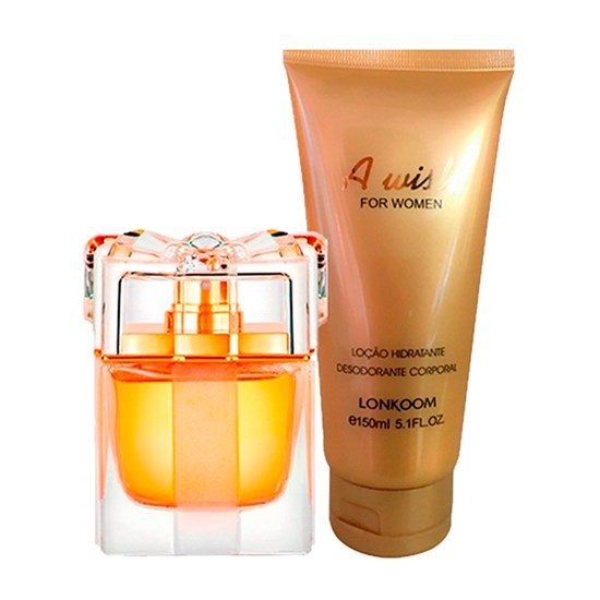 Coffret A Wish - Lonkoom - Feminino - Perfume EDP 100ml + Hidratante Corporal 150ml