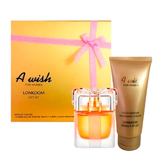 Coffret A Wish - Lonkoom - Feminino - Perfume EDP 100ml + Hidratante Corporal 150ml