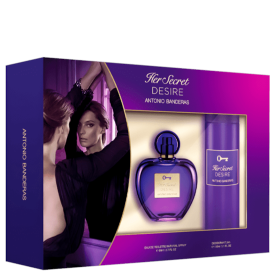 Conjunto Her Secret Desire - Antonio Banderas - Feminino - Perfume 80ml + Desodorante 150ml Conjunto Her Secret Desire - Antonio Banderas - Feminino - Perfume 80ml + Desodorante 150ml