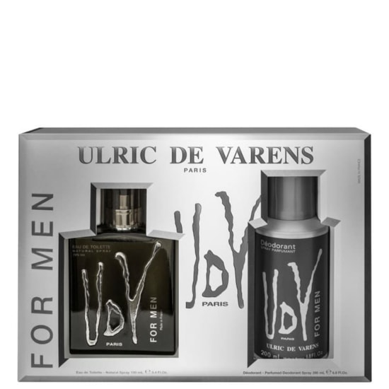 Conjunto UDV For Men - Ulric de Varens - Masculino - Perfume 100ml + Desodorante 200ml Conjunto UDV For Men - Ulric de Varens - Masculino - Perfume 100ml + Desodorante 200ml