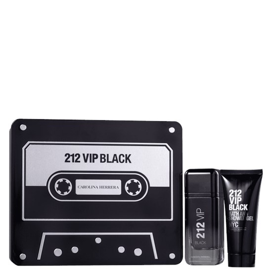 Kit Coffret 212 Vip Black - Carolina Herrera - Masculino - Perfume 100ml + Shower Gel 100ml