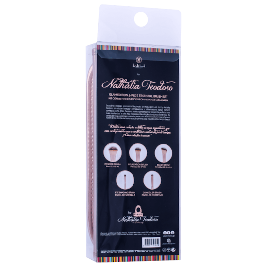 Kit de 05 Pincéis - Joli Joli by Nathália Teodoro Kit de 05 Pincéis - Joli Joli by Nathália Teodoro