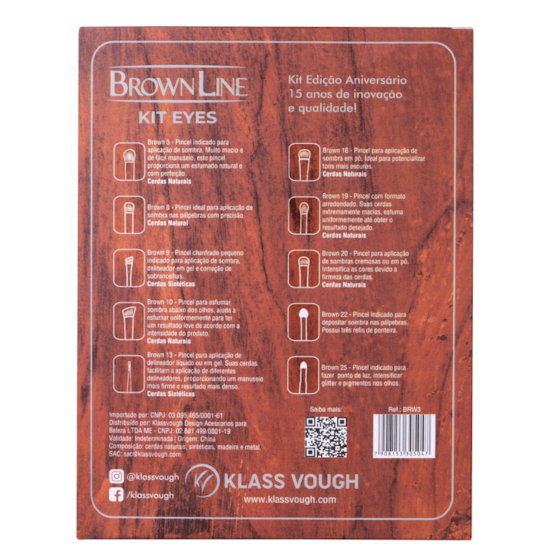 Kit de Pincéis Brown Line Eyes Edição Limitada Kit Eyes - Klass Vough - 10 Unidades Kit de Pincéis Brown Line Eyes Edição Limitada Kit Eyes - Klass Vough - 10 Unidades
