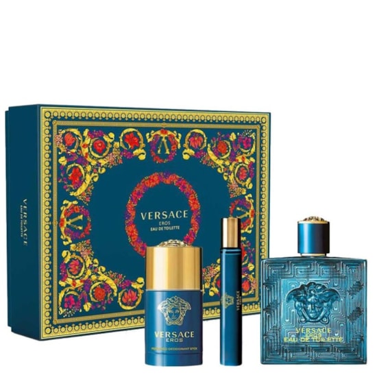 Kit Eros - Versace - Masculino - Perfume 100ml + Deo Stick 75ml + Travel 10ml Kit Eros - Versace - Masculino - Perfume 100ml + Deo Stick 75ml + Travel 10ml