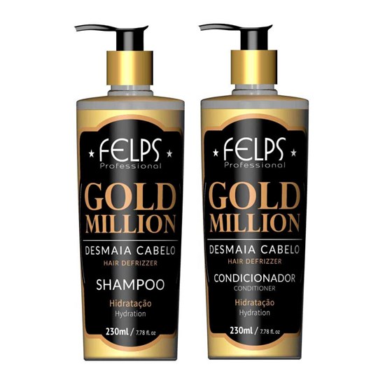 Kit Gold Million Desmaia Cabelo - Felps - Shampoo 230ml + Condicionador 230ml