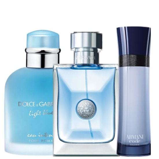 Kit Masculino Brisa - Armani Code Colonia - Light Blue Homme Eau Intense - Versace Pour Homme - 5ml Kit Masculino Brisa - Armani Code Colonia - Light Blue Homme Eau Intense - Versace Pour Homme - 5ml