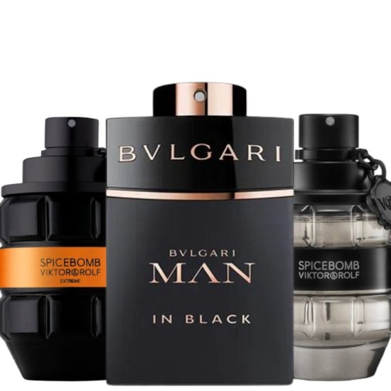 Kit Masculino Especiarias - Bvlgari Man In Black - Spicebomb - Spicebomb Extreme - 5ml