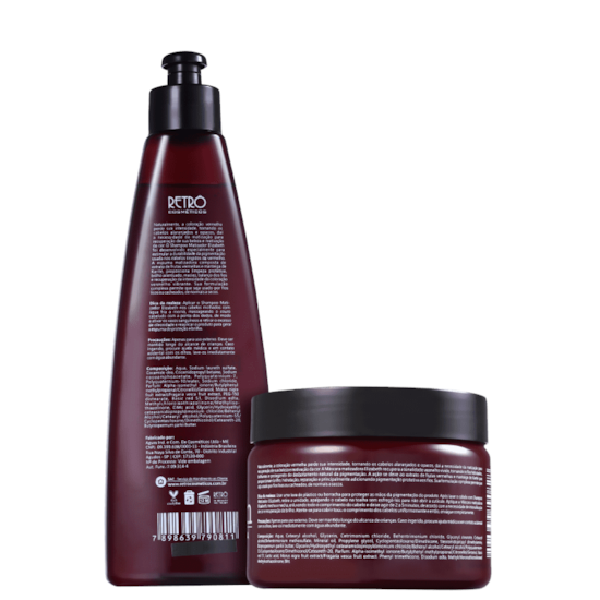 Kit Matizador Tons Vermelhos Red Elizabeth - Retrô Cosméticos - Shampoo 300ml + Máscara 300g Kit Matizador Tons Vermelhos Red Elizabeth - Retrô Cosméticos - Shampoo 300ml + Máscara 300g