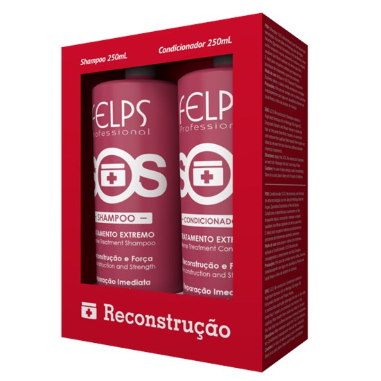 Kit Reconstrutor Capilar SOS - Felps Profissional - Shampoo + Condicionador - 250ML