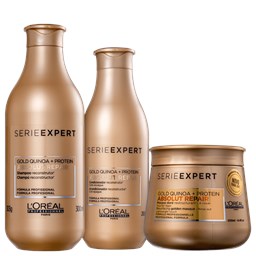Kit Serie Expert Absolut Repair Gold Quinoa + Protein - L'Oréal Professionnel - Shampoo 300ml + Condicionador 200ml + Máscara Capilar 250g