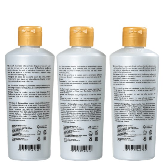 Kit Smooth D-Pantenol - Felps Profissional - Shampoo + Condicionador + Leave-in - 250ML
