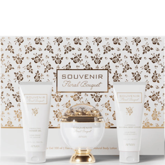 Kit Souvenir Floral Bouquet - Afnan - 3 Itens Kit Souvenir Floral Bouquet - Afnan - 3 Itens