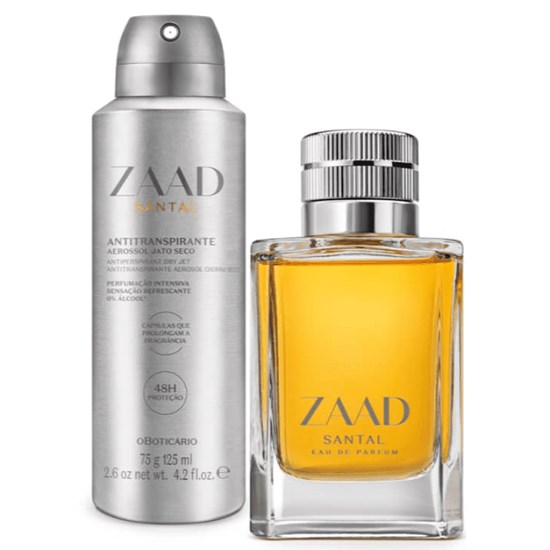 Kit Zaad Santal - O Boticário - Masculino - Eau de Parfum 95ml + Antitranspirante 125ml