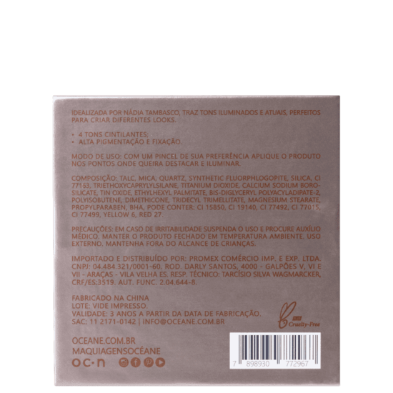 Paleta de Iluminadores Glow to Go By Nádia Tambasco - Océane - 16,9g Paleta de Iluminadores Glow to Go By Nádia Tambasco - Océane - 16,9g
