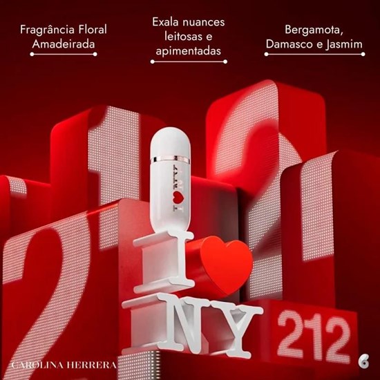 Perfume 212 VIP Rosé I Love NY - Edição Limitada - Carolina Herrera - Feminino - Eau de Parfum - 80ml