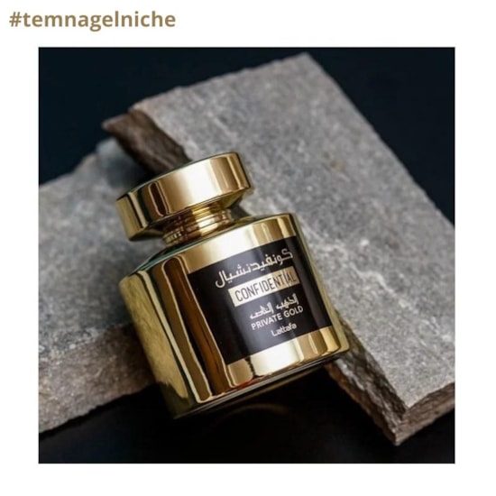 Perfume Confidential Private Gold - Lattafa - Unissex - Eau de Parfum - 100ml Perfume Confidential Private Gold - Lattafa - Unissex - Eau de Parfum - 100ml