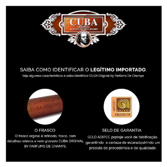 Perfume Cuba Black For Men - Cuba Paris By Parfums Des Champs - Masculino - Eau de Toilette - 35ml Perfume Cuba Black For Men - Cuba Paris By Parfums Des Champs - Masculino - Eau de Toilette - 35ml
