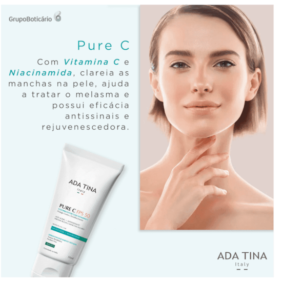 Protetor Solar - Pure C FPS 50 - Ada Tina - 50ml Protetor Solar - Pure C FPS 50 - Ada Tina - 50ml
